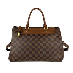 Louis Vuitton Damier Ebene Brown Greenwich Shoulder Bag Canvas Ebene Leather